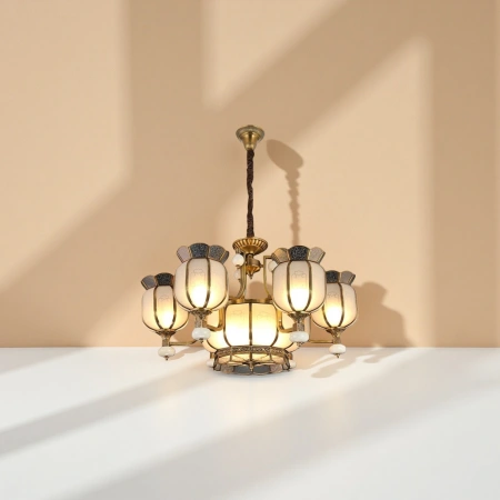 Golden ancient-style chandelier for living room and bedroom Chinese-style decoration, 30cm diameter Golden ancient-style chandelier for living room and bedroom Chinese-style decoration, 30cm diameter